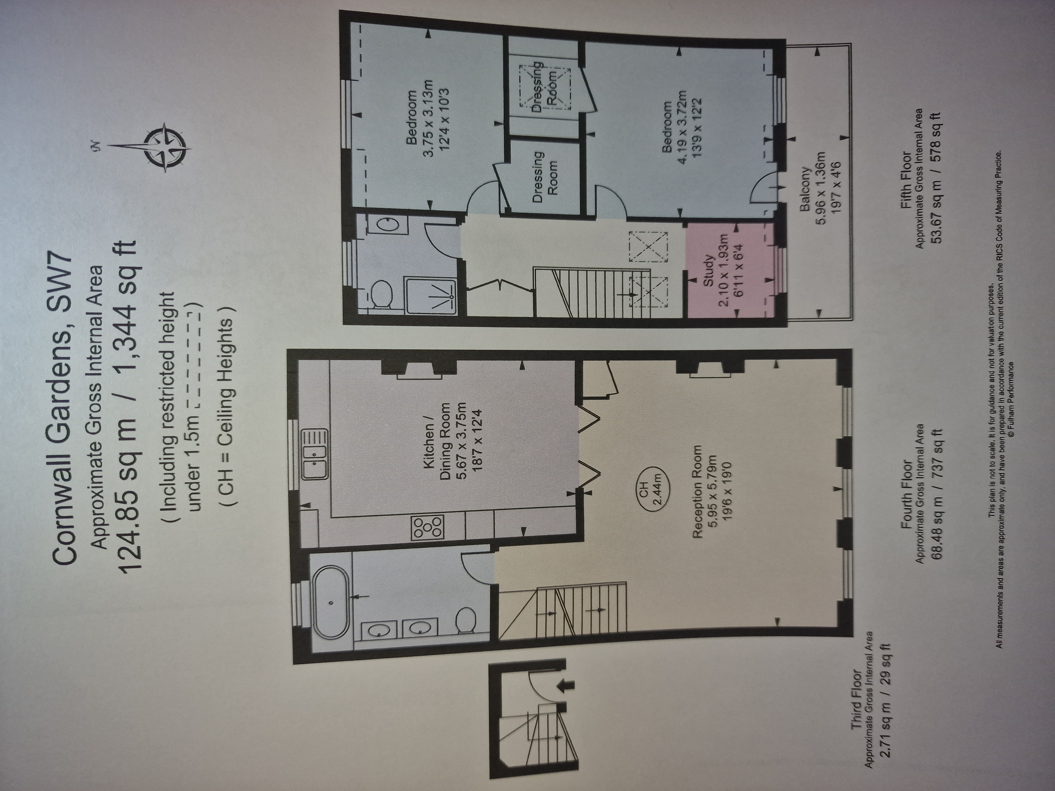 Floorplans For Cornwall Gardens, South Kensington